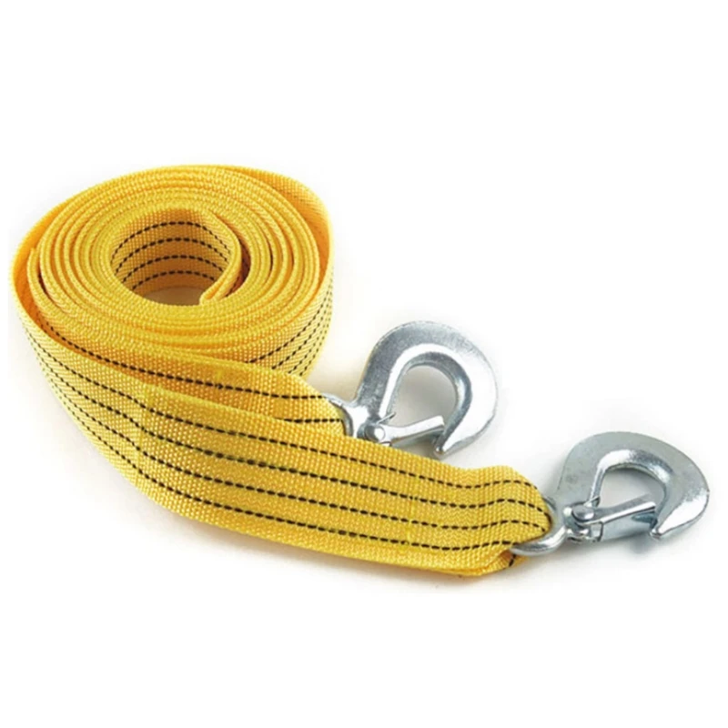 

3 Tons Car Auto Tow Cable Towing Strap Rope With Hooks Emergency Heavy Duty F7QB