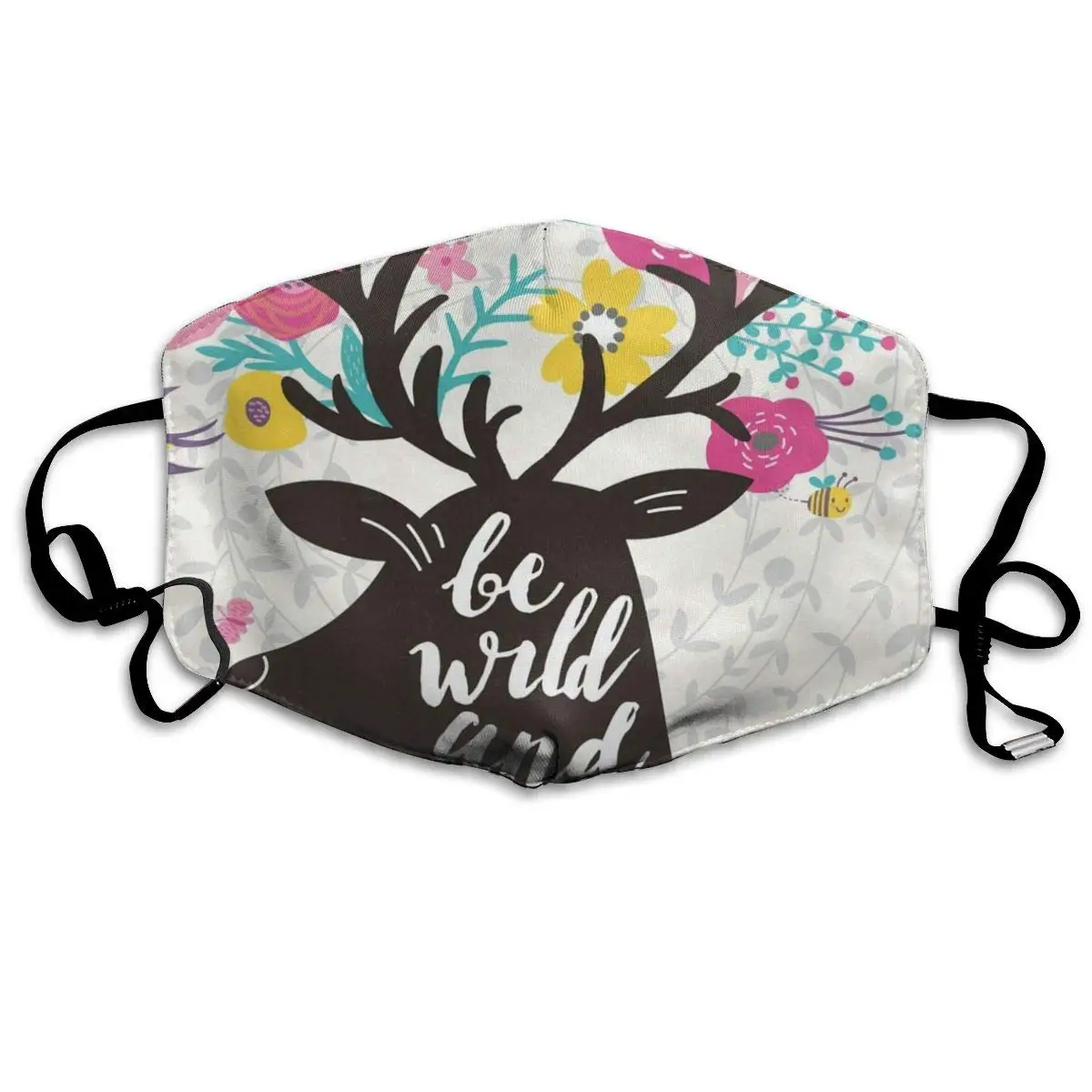 

Dustproof Washable Reusable Floral Deer Quotes Bee Rabbit Bee Cloud Mouth Cover Mask Protective Warm Windproof Mask