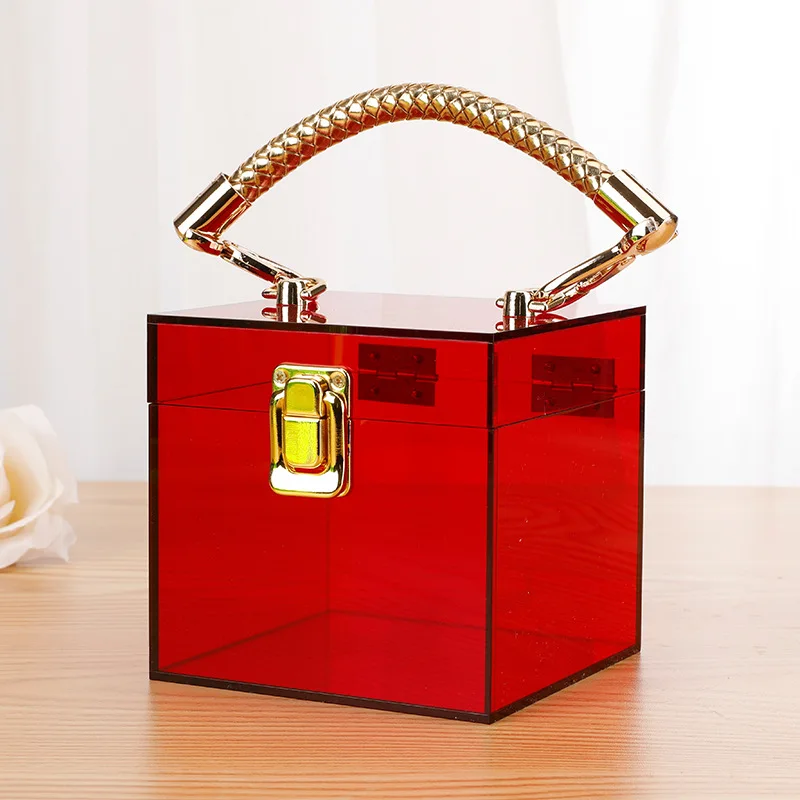 

Акриловая квадратная коробка Для женщин кошельки и Сумки вечерние клатч Ручка вечерняя сумочка; BS010 роскошные дизайнерские сумки 2021 Новый