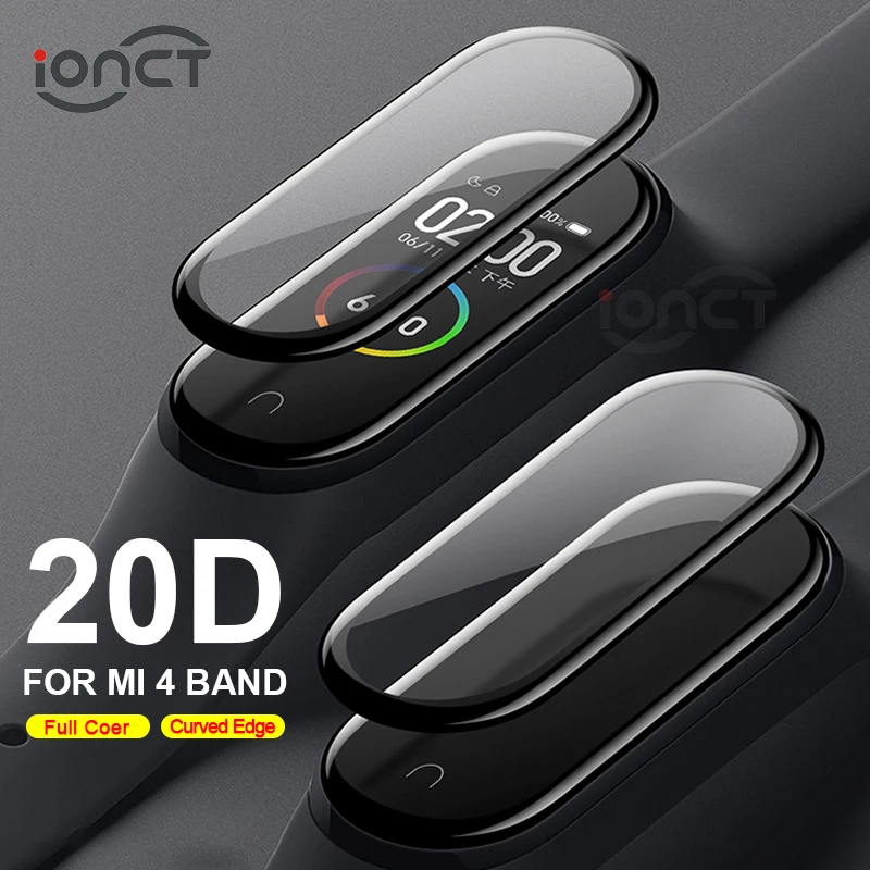 20D Защитная пленка с защитное стекло для xiaomi mi band 4 стекло защита экрана, устойчивая к царапинам пленка mi band 4 полное покрытие, HD mi band 4 пленка