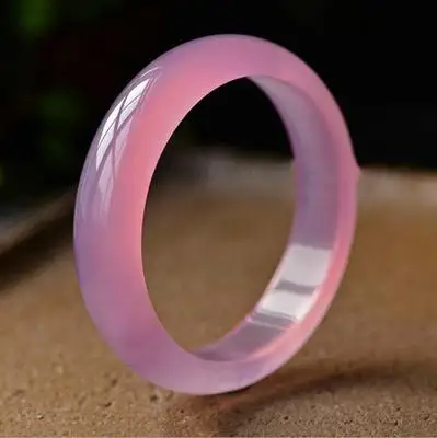 

Zheru Jewelry Natural Agate Chalcedony Pink 54-62mm Bracelet Elegant Princess Jewelry For Mom For Girlfriend