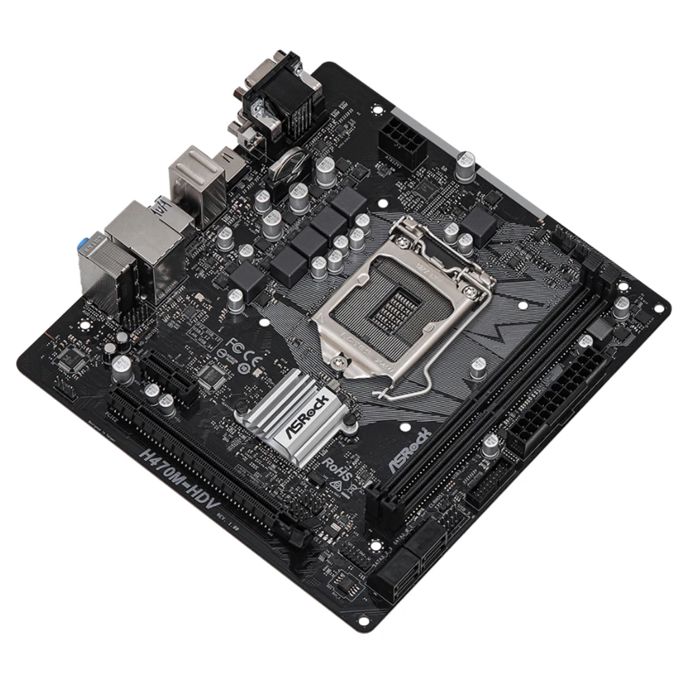 Материнская плата ASRock H470M-HDV поддержка DDR4 2933 МГц чипсет Intel H470 4 * SATA 6 ГБ/сек. USB 3 1/PCIe