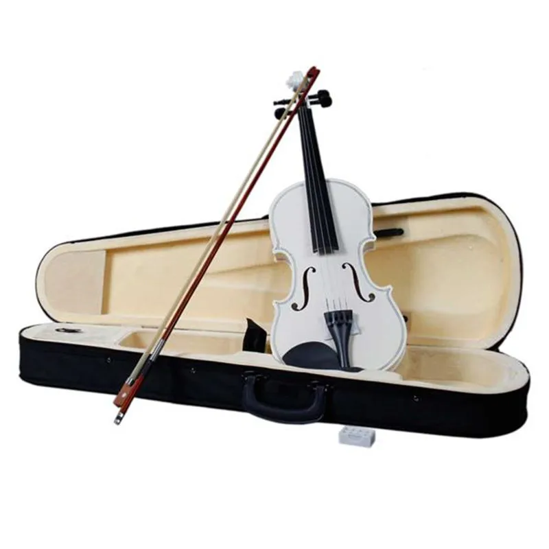 

White New Beginner Violin 4/4 59cm Acoustic Violin+Bow +Case +Rosin Accessories