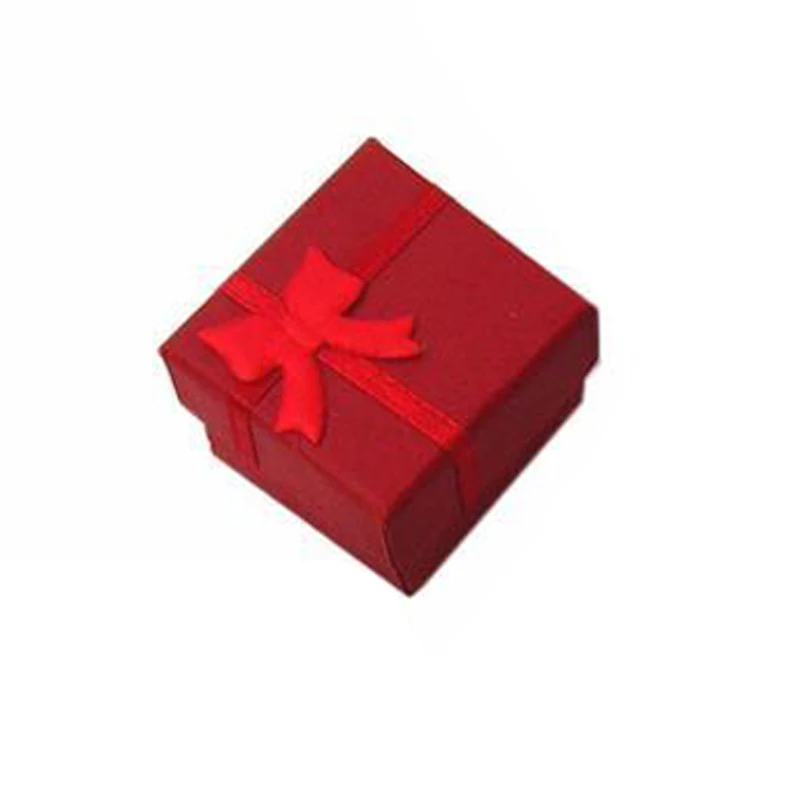 Red 4X4CM 3 размера 19 цветов бумажная лента ожерелье серьги кольцо посылка Коробка Цветочный 4*3 см 5*5 см 5*8 см органайзер для хранения ювелирных изделий Подарочная коробка - Цвет: Red 4X4CM