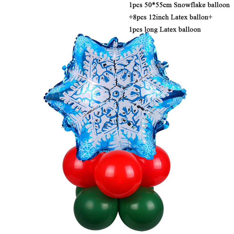 1set balloon stand Рождественские украшения для дома, гирлянда со снежинками, рождественские украшения для рождественской елки, Висячие оконные украшения, зимние Вечерние - Цвет: 1set balloon stand