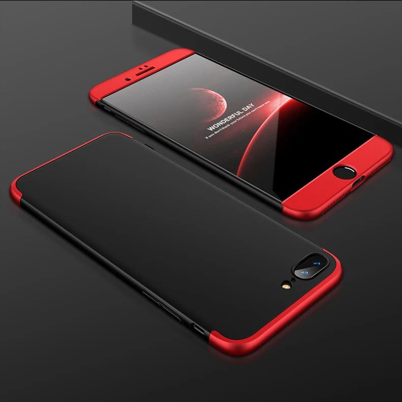 Защитный чехол на весь корпус для iPhone 7 Plus 8 5 6 360 Жесткий Чехол 6S 8Plus + стеклянная