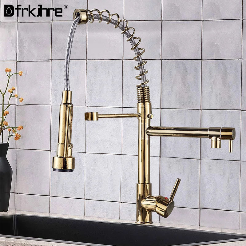 Светодиодный кран для кухни ORB хромированный Золотой FinishPull вниз смеситель