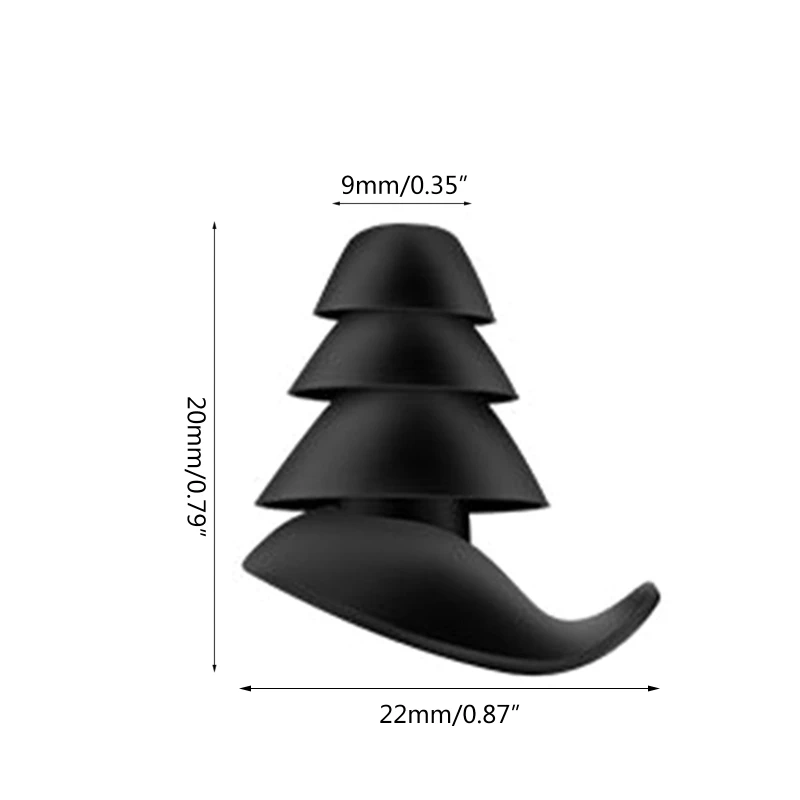

2021 New 1Pair 3 Layer Soft Silicone Ear Plugs Tapered Sleep Noise Reduction Earplugs Sound Insulation Ear Protector
