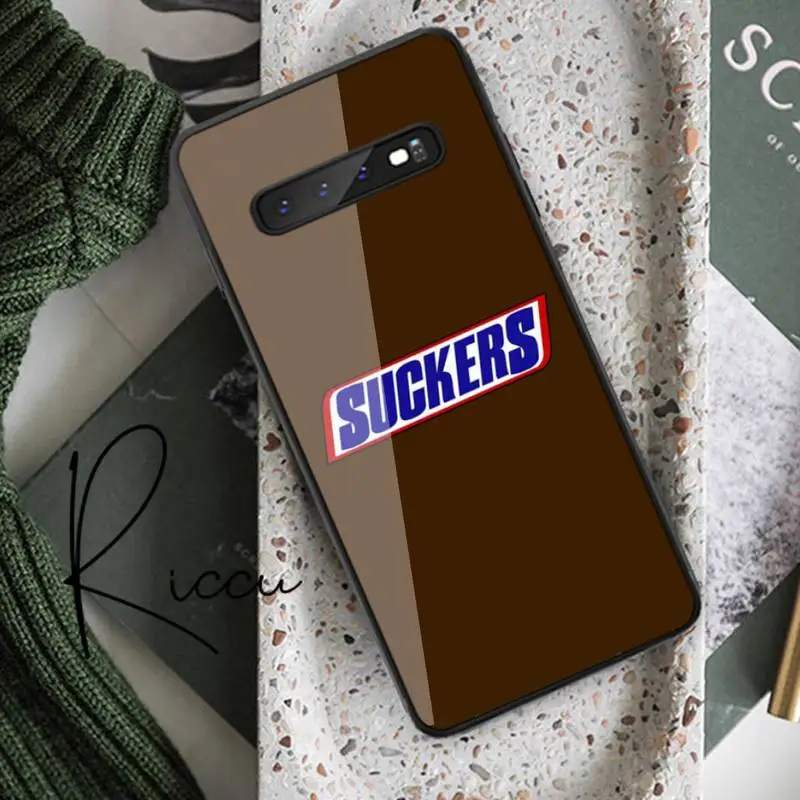 

Yummy chocolate SUCKERS Phone Case Tempered Glass For Samsung S20 Plus S7 S8 S9 S10E Plus Note 8 9 10 Plus A7 2018