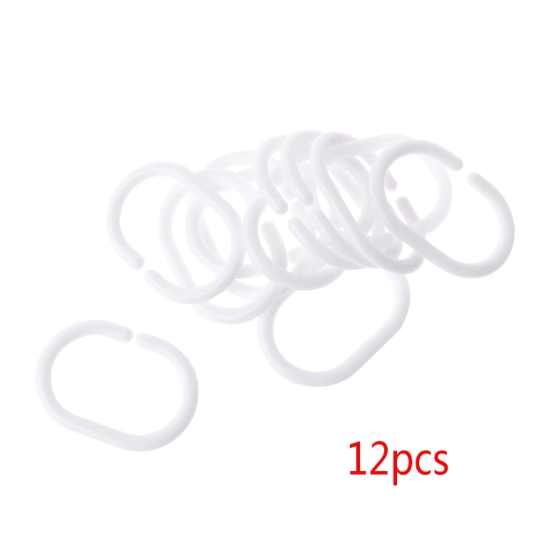 12 шт./упак. Пластиковые Крючки для штор душа вешалка кольца ванны драпировка