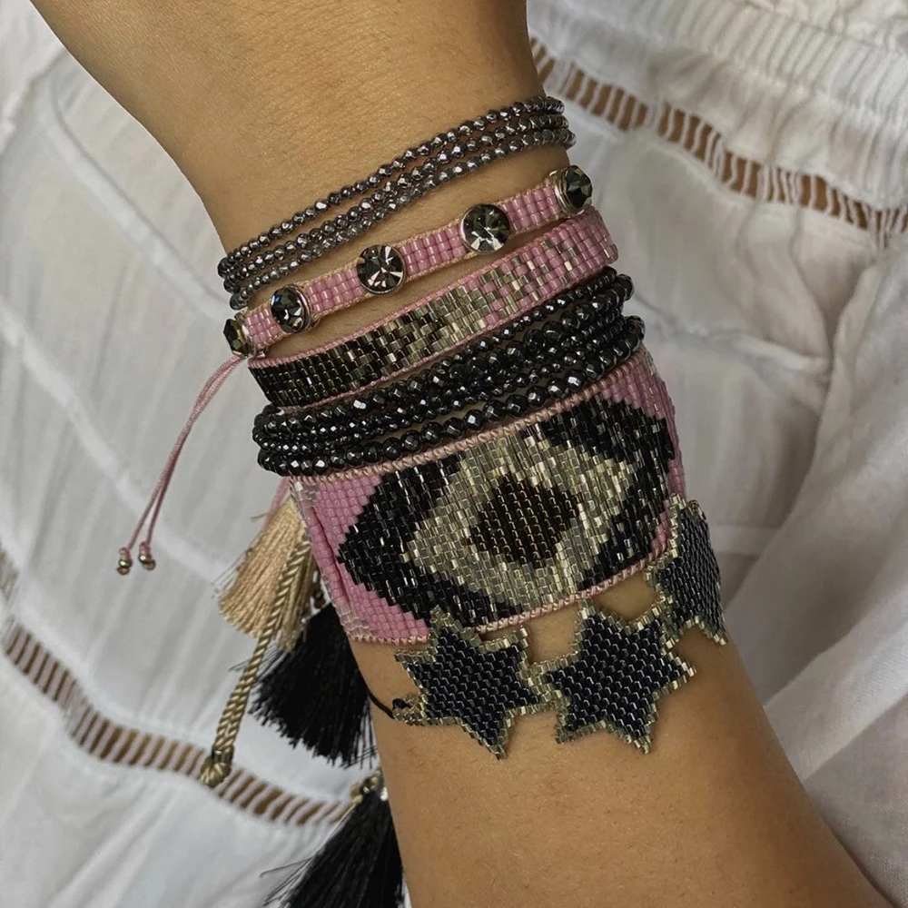 

BLUESTAR 2021 Turkish Evil Eye Bracelet Star Pulseras Mujer Moda Handmade Star MIYUKI Bracelets