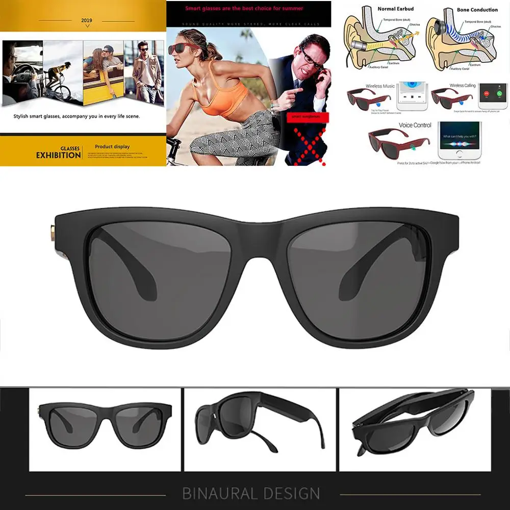 Смарт-очки с голубыми зубьями поляризованные солнцезащитные очки умные