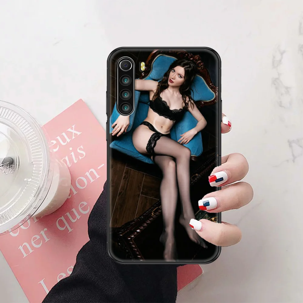 Телефонный чехол Silk Stockings Sexy Girl High-Heeled Shoes для Xiaomi Redmi Note 7 8 9 10 7A 8T 9A 9T 9S 10S Pro, черный тренд, Etui TPU on.