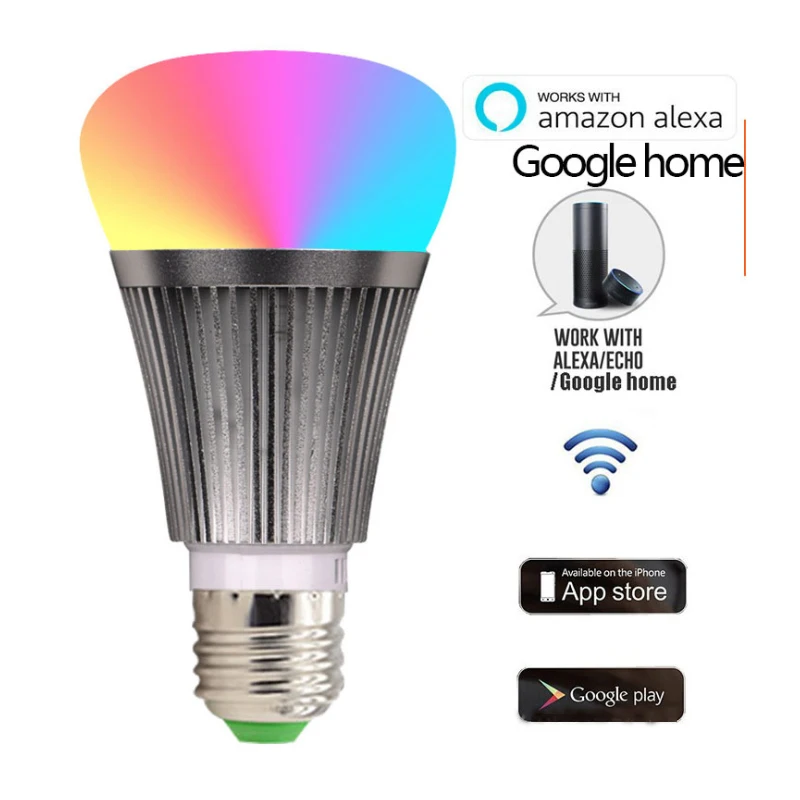 Умная Беспроводная Светодиодная лампа 11 Вт WiFi мобильное приложение