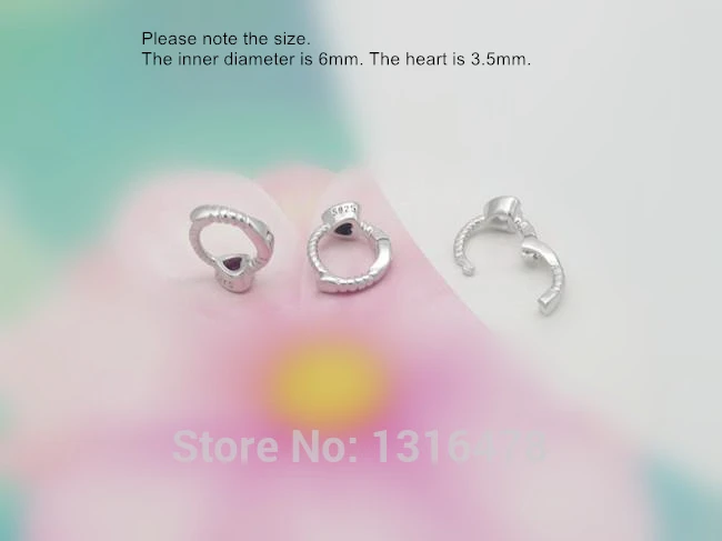 Серьги из серебра 925 пробы модные циркониевые маленькие серьги в форме сердца