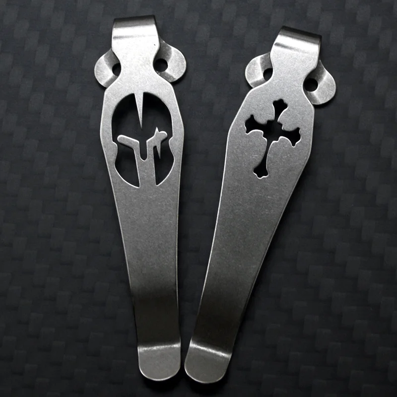 

1pc Titanium Alloy Pocket Knife Back Clip for Benchmade 710 551 Griptilian Emerson CQC ZT 0620 0630 2.3MM Sparta Cross Clamp DIY