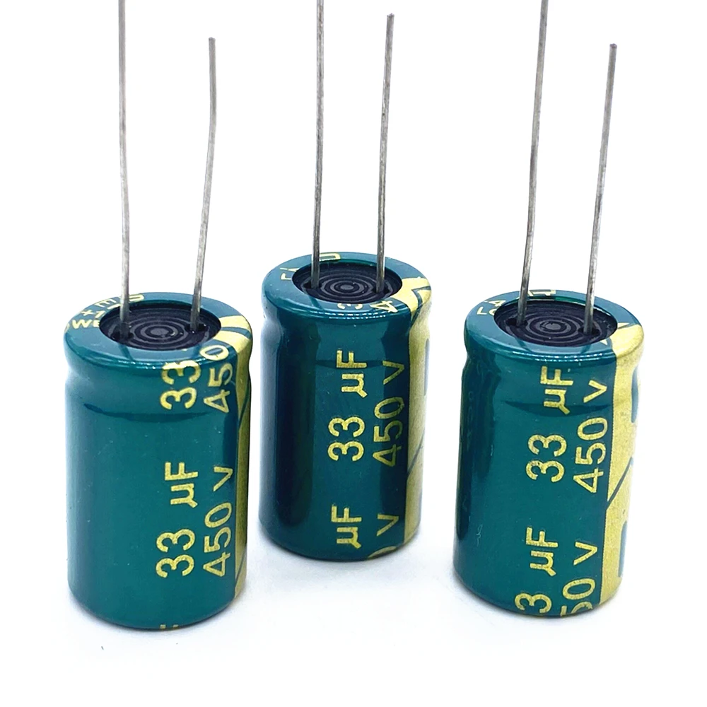 

Алюминиевый электролитический конденсатор с низким сопротивлением, 3 шт./лот, 450 в, 33 мкФ, размер 13*20 мм, 20%