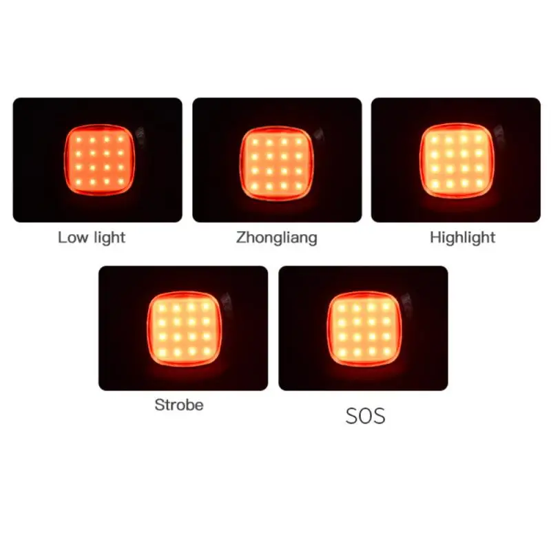 

2020 Bicycle Taillight 16 Led Cycling Smart Brake Lights USB Rechargeable 5 Modes Safety Warning Light Motorcycle Helmet Lamp
