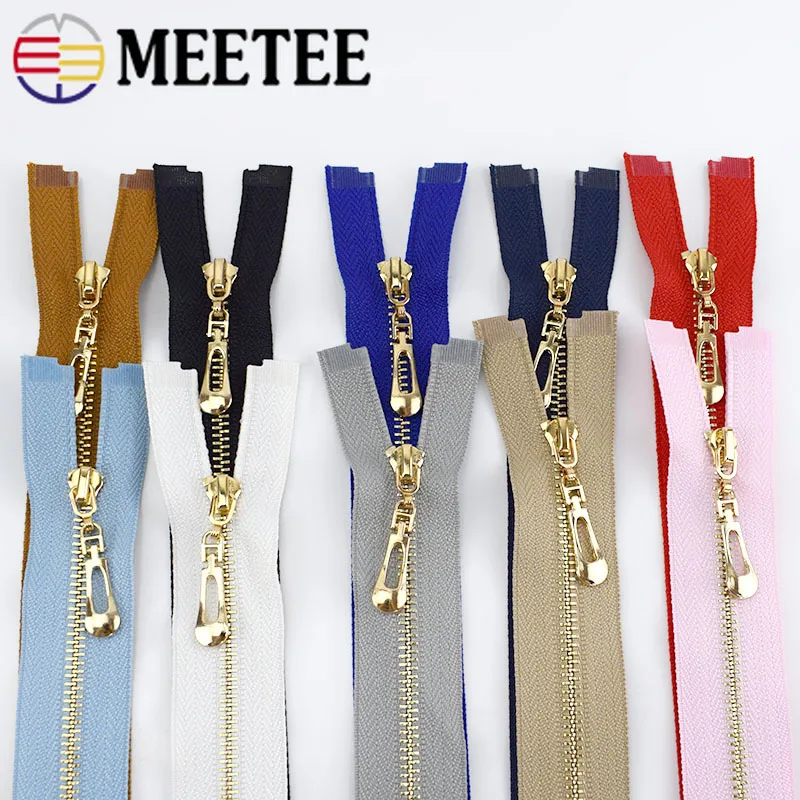 Meetee 2/5 шт 3#70 см с металлическими заклепками; туфли-лодочки на молнии, Fermeture застежкой-молнией A Coudre с открытым концом застёжка-молния для шитья DIY аксессуары для одежды KY2135