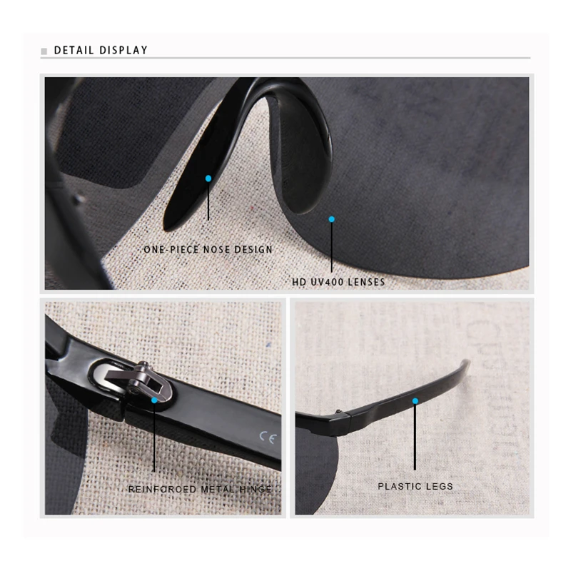 Очки солнцезащитные унисекс большого размера с защитой от ветра | Аксессуары для