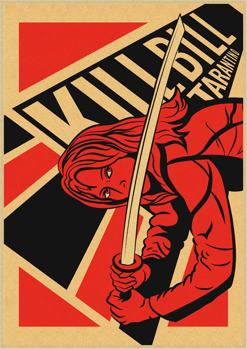 Классический ретро фильм Kill Bill Vol постер из крафт-бумаги для бара кафе гостиной