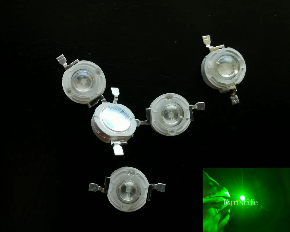 

50pcs/lot 1W Green 515-525nm High Power Led Beads