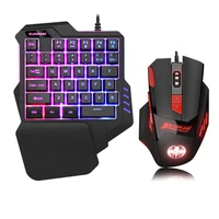 single hand one handed gaming keyboard 35 keys rgb backlit portable mini gaming keypad mouse set for pc ps4 xbox gamer for win
