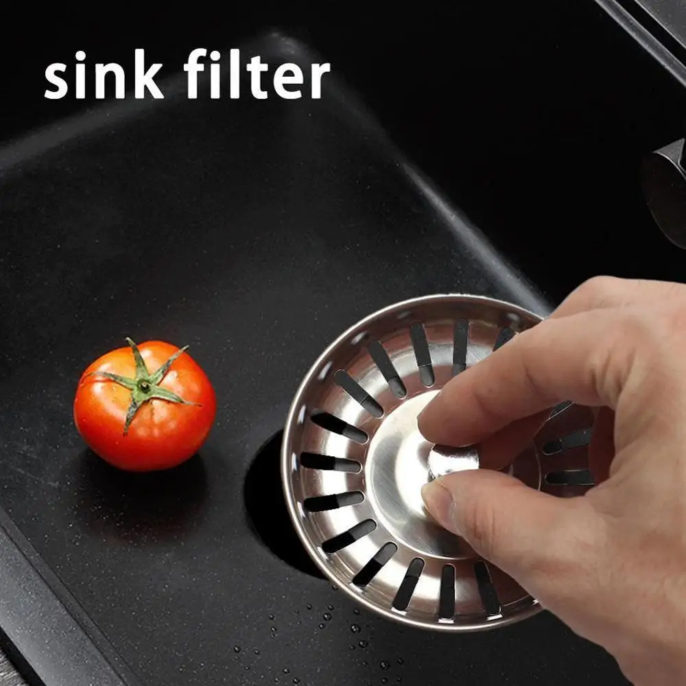 

1PC Kitchen Sinks Stoppers Steel Sink Lid Dishpan Drainer Chock Plug Filter Basket For Bath Drain