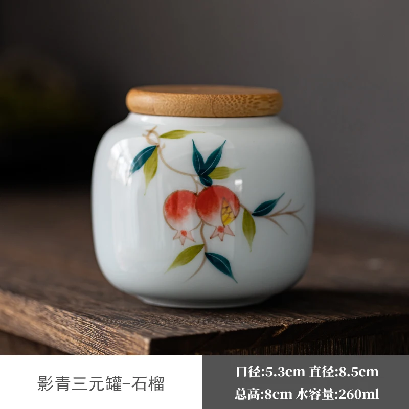 

Handmade Ceramic Tea Box Organizer Colorful Seal Round Pattern Moisture Proof Tea Box Storage Jar Caixa Para Cha Teaware DG50TC