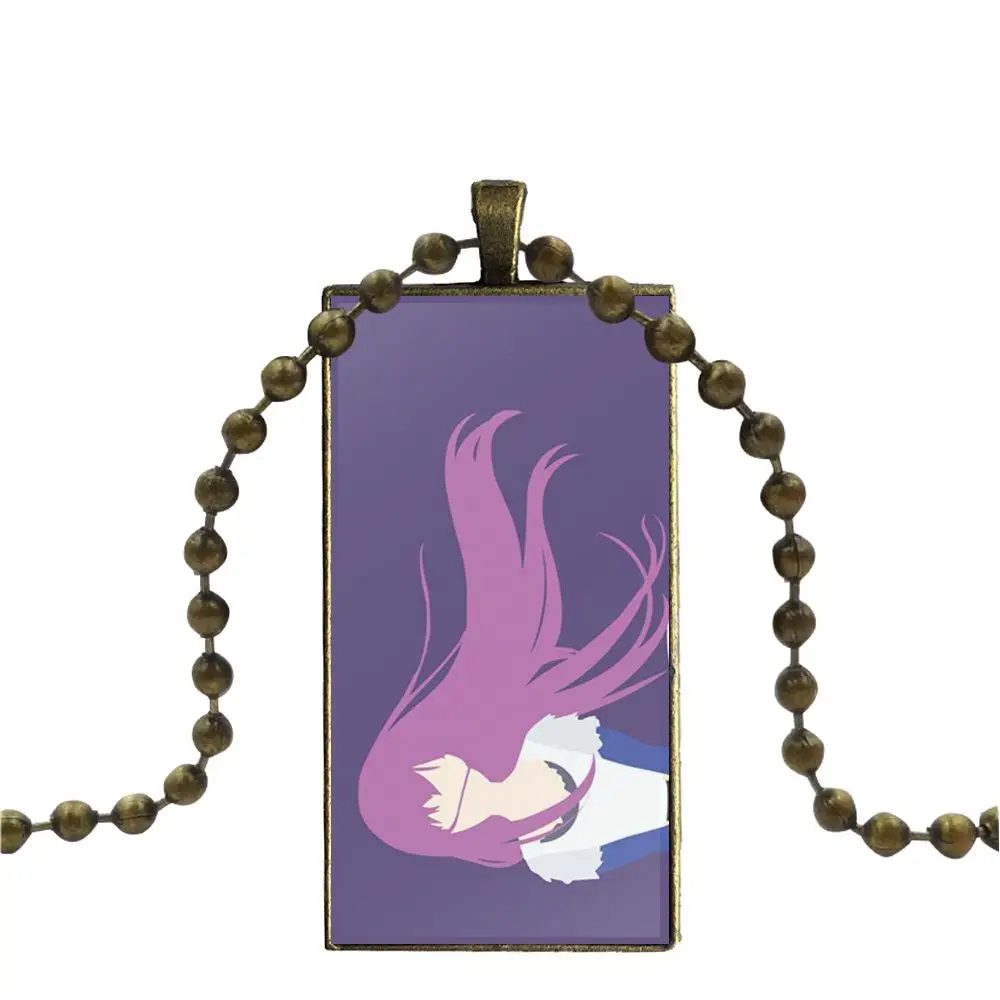 Бронзовое стекло кабошон с прямоугольной подвеской ожерелье-чокер для девочек