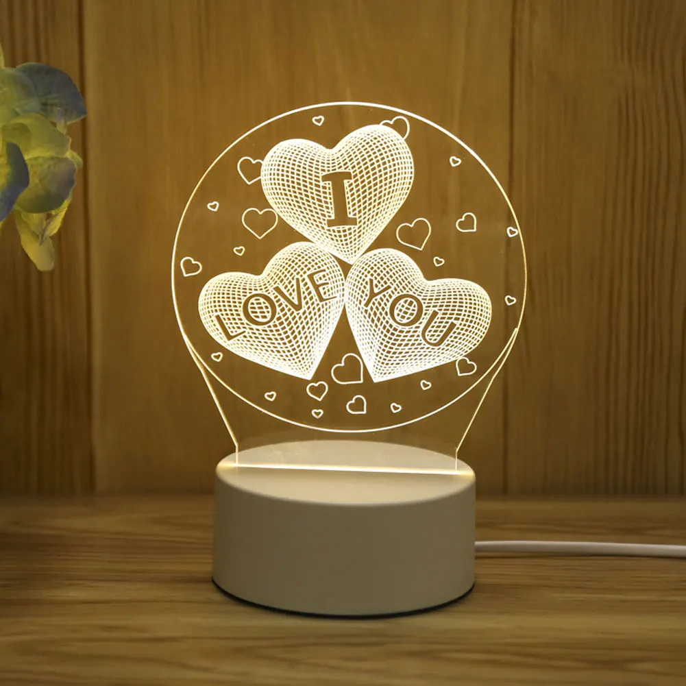 

3D Sensor Night Light USB Cartoon Light Acrylic Atmosphere Lamp for Bedroom bar Shop Cafe Restaurant Birthday Gift