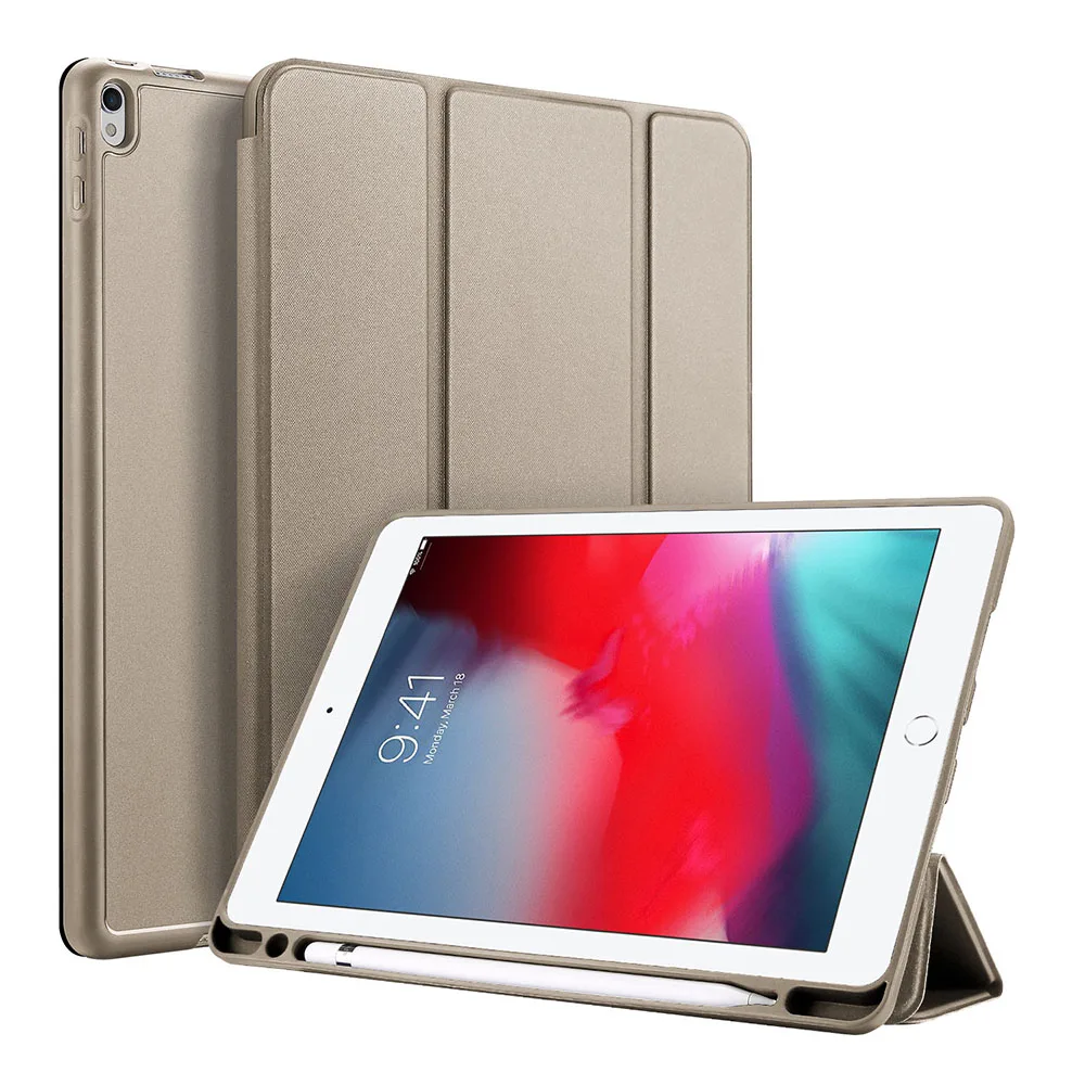 Флип-чехол для Apple iPad Air и iPad Pro 10," из искусственной кожи, чехол для планшета с функцией автоматического сна/пробуждения - Цвет: champagne