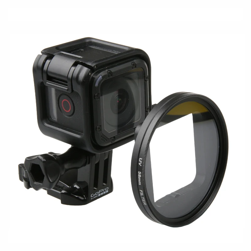 UV фильтр объектива 58 мм + переходное кольцо крышка Lente Protetor filtors для Go Pro Hero 4 5 Session