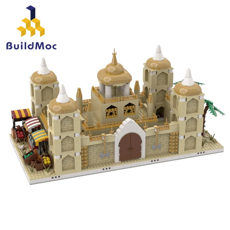 

BuildMoc Best Toy Tatooine Model Desert Palace Desert Village Building Blocks Church Architecture Bricks Toys For Kids