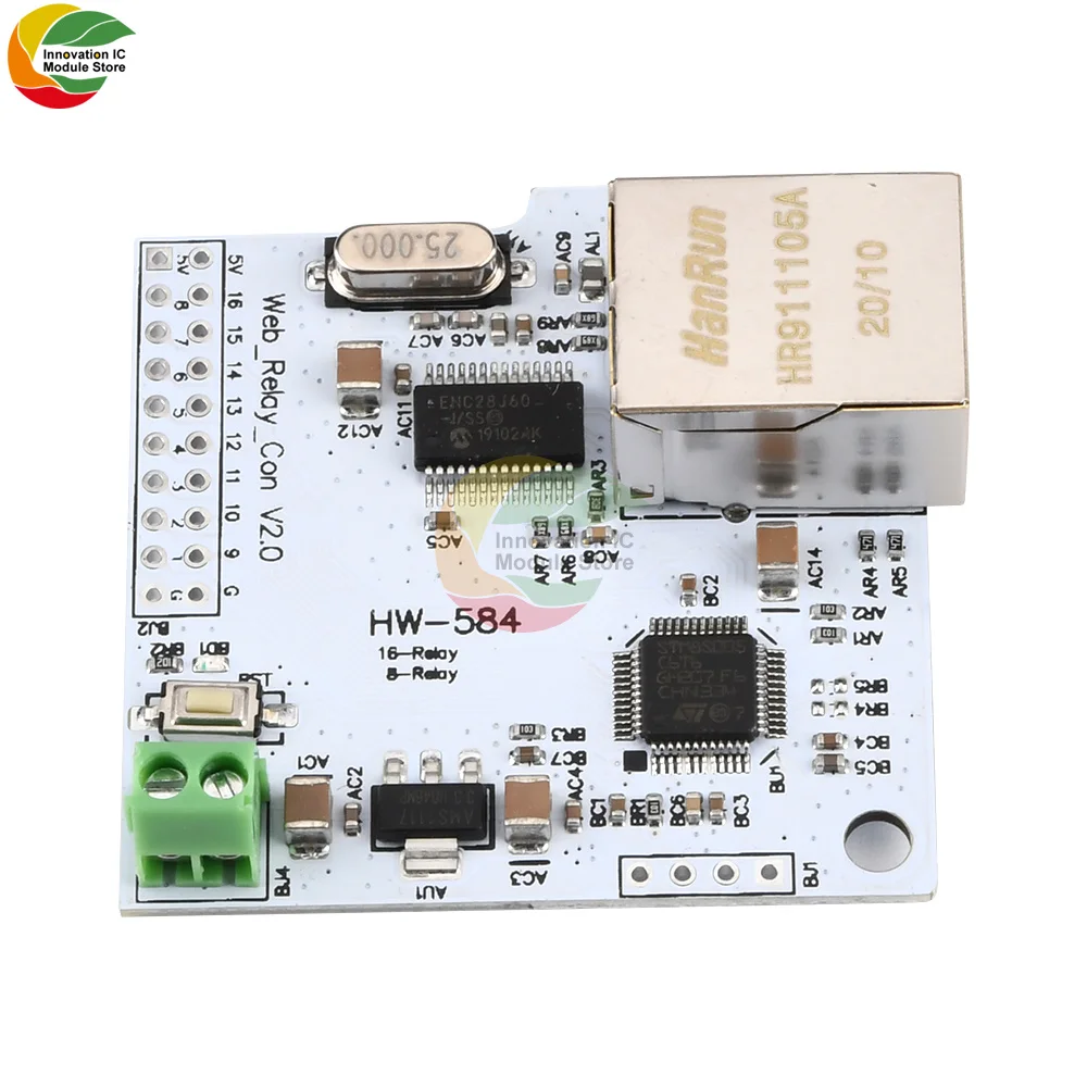 16-канальное сетевое реле управления ENC28J60 28J60 W5100 RJ45 переключатель Интернетом