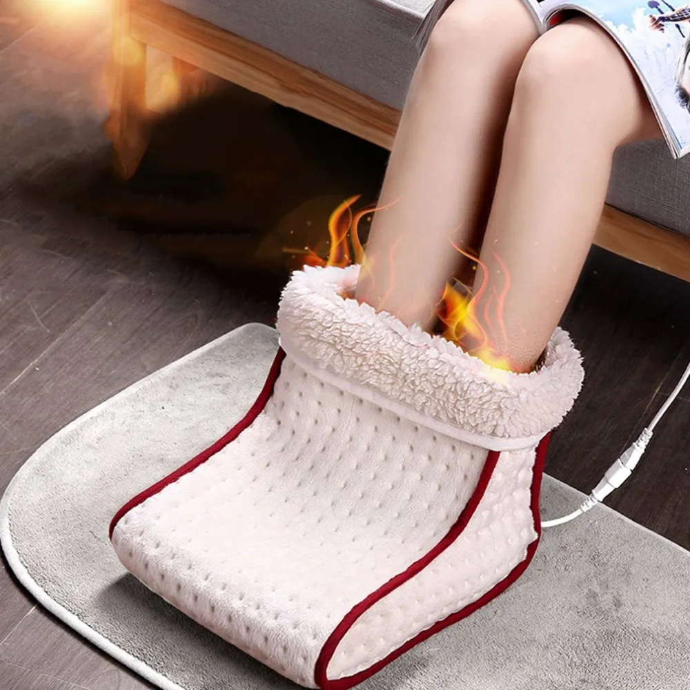 

EU/US plug Electric Warm Foot Warmer Washable Heat 5 Modes Heat Settings Warmer Cushion Thermal Foot Warmer Massage Cosy Heated