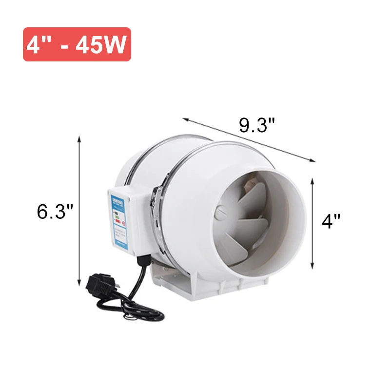 

4 Inch Home Silent Exhaust Fan Duct Fan Strong Ventilation Fan Extractor Fan Kitchen Air Clean Fans Bathroom Fan Ventilator