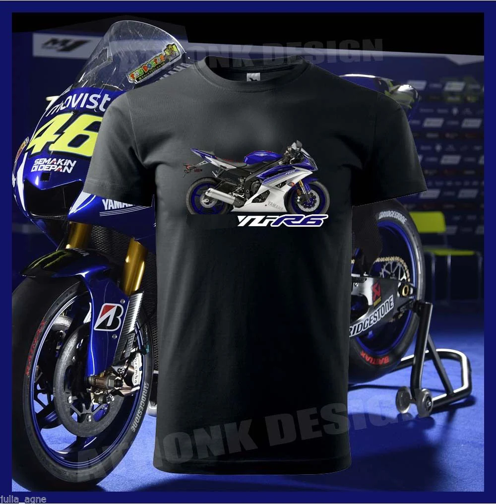 

Hot Sale YZFR6 SUPERSPORT MOTORCYCLE Fans Summer Style NEW YZF-R6 TEE SHIRT 100% Ctton Tee Shirt