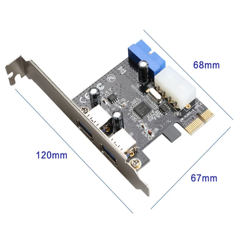 

PCI Express PCI-E USB 3,0 карта, 2 порта, скоростная мини-карта USB3 гигабитная карта, адаптер для настольного компьютера 5 Гбит/с, супер скорость