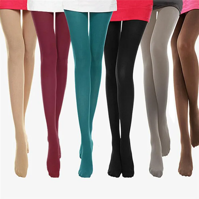 

Pair Of Lady Pantyhose Autumn Burnish Opaque Tights Tight Candy Color Trample