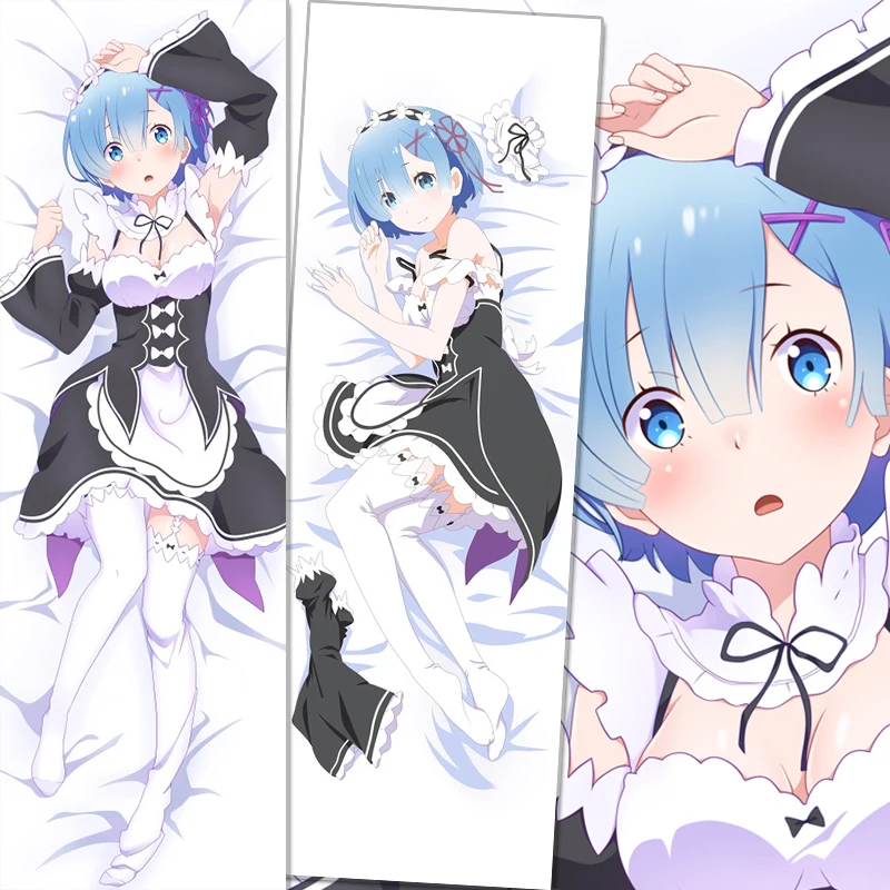 

Чехол для подушки в стиле аниме Re Zero Kara Hajimeru Isekai Seikatsu Rem Dakimakura, для обнимания тела, наволочка для подушки, постельное белье Otaku, подарки MT