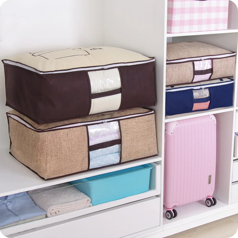 Non-Woven Family Save Space Organizador Bed Under Closet Storage Box Clothes Divider Organiser Quilt Bag Holder Organizer 64500 | Дом и сад