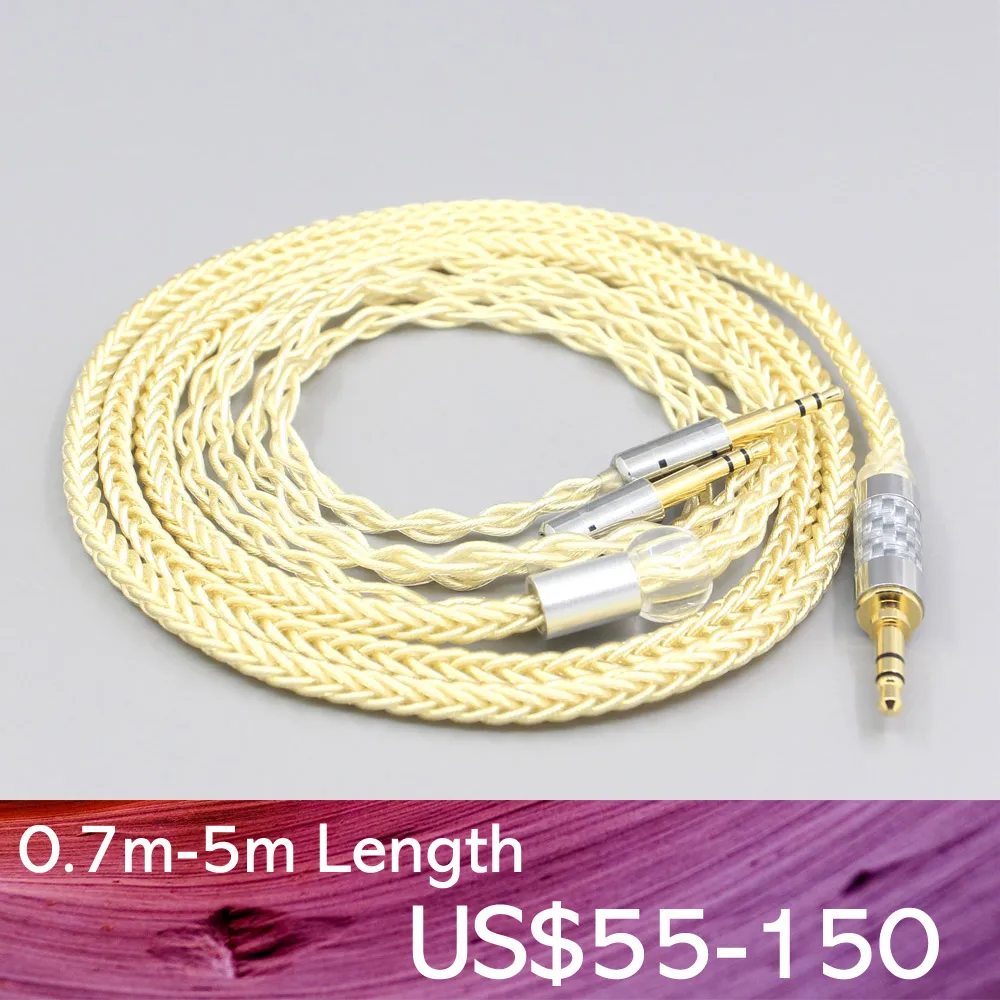 8 Core Gold Plated + Palladium Silver OCC Cable For Nighthawk Monoprice M650 Monolith M1060 M1060C M565 Headphone enlarge