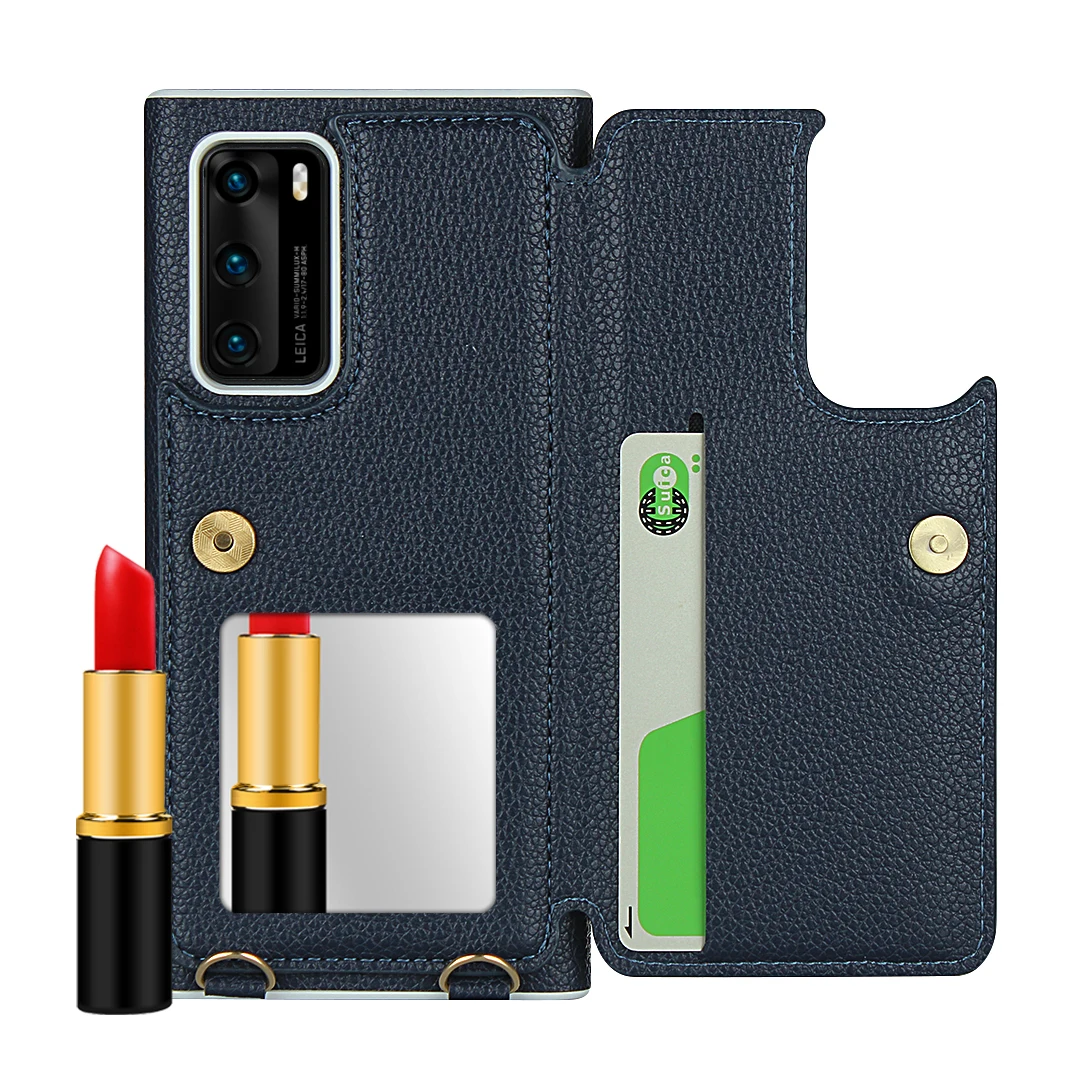 

Back Cover For Huawei P40/ P40+/ P40 Pro plus Leather Cases for Huawei P40 Pro plus Phone Case Flip Wallet Coque Hoesjes Lanyard