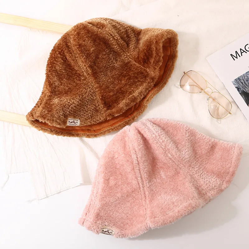 2019 корейская зимняя Панамка для женщин Новая Толстая плюс бархат Боб Дамы