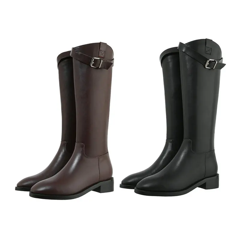 

2021 Women Genuine Leather Boots Fashion Handmade Classic European and American Fashion Women's Knee-high Boots