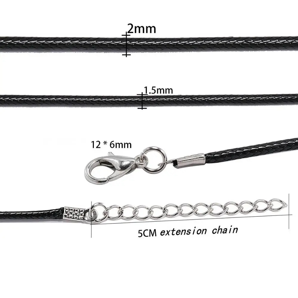 20 шт 45 + 5 см воск шнур из искусственной кожи Веревка ожерелье для DIY ювелирных