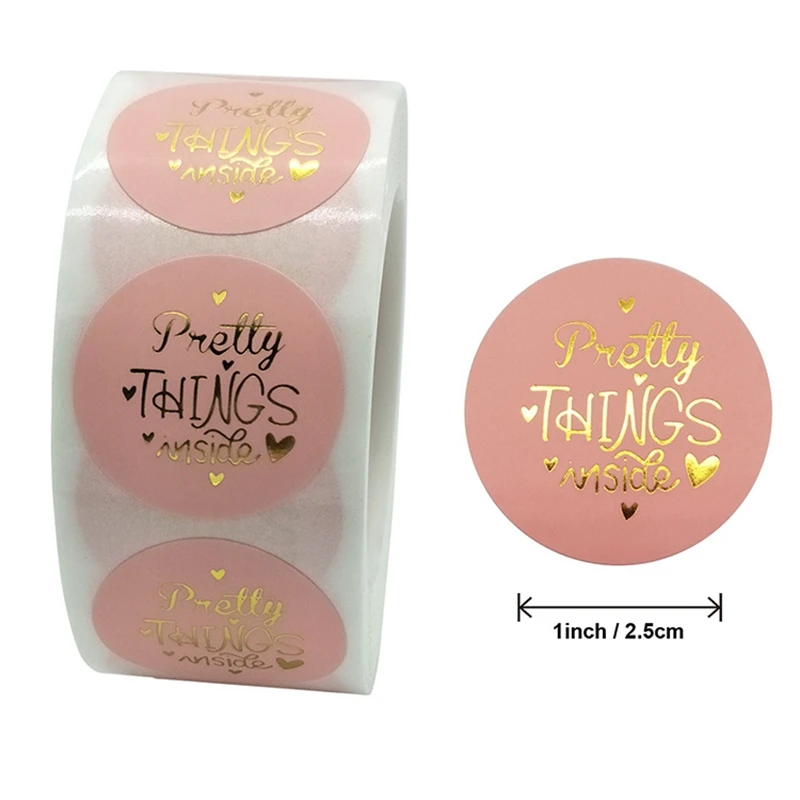 

50-500pcs 1inch Pretty things inside Stickers Self-Adhesive Sticker for Gift Packaging Scrapbook Decoration Stationery Sticker