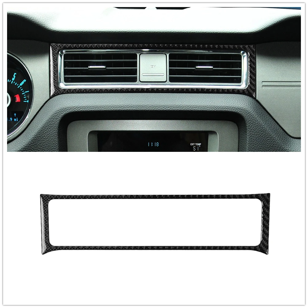

For Ford Mustang 2009-2013 Middle Air Vent Outlet Cover Trim Carbon Fiber Center Console Conditioner Out Grille Frame Sticker