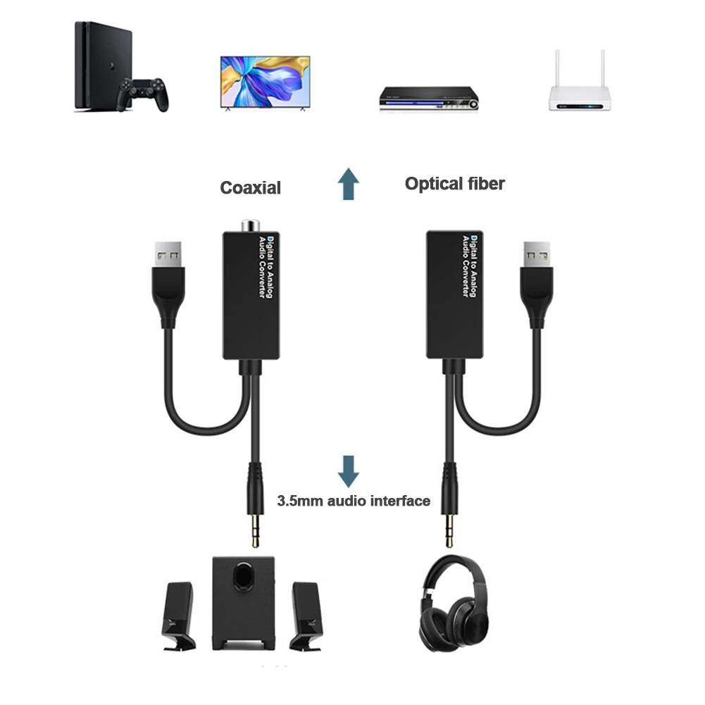 D15 аудио преобразователь цифро-коаксиальный аналоговый USB-декодер адаптер 3 5 мм